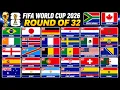 FIFA World Cup 2026 Round Of 32 - All 32 Teams Flags Coloring