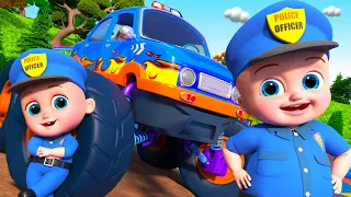 Baby Police Drive the Giant Monster Truck! 🚓🚙🔥 | Kids Cartoon