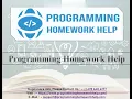 Programming Homework Help