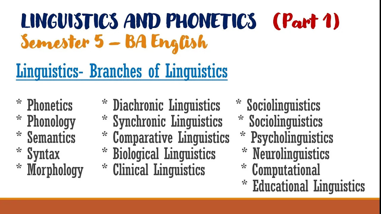 Linguistics and Phonetics Part 1|Branches of Linguistics in Malayalam & English Semester 5|BA ENGLIS