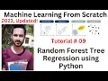 Tutorial 09 Random Forest Tree Regression RFR Random Forest Regression in python