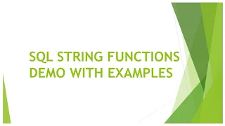 SQL Server String Functions Demo with Output Learn with Live Examples