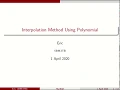 Newton s and Lagrange s Interpolating Method