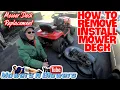 HOW TO REMOVE INSTALL CRAFTSMAN 42 LT1000 LT2000 LAWN TRACTOR MOWER DECK STEP BY STEP INSTRUCTIONS
