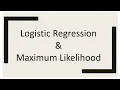 Logistic Regression Maximum Likelihood Machine Learning INF8245E Lecture-6 Part-1