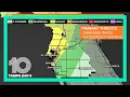 RADAR Showers and storms moving through Tampa Bay