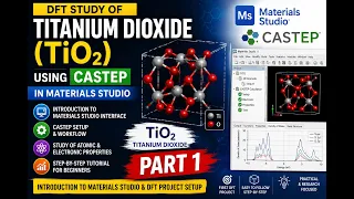 DFT Study of Titanium Dioxide TiO Using CASTEP Materials Studio Tutorial PART1