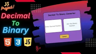 decimal to binary converter in html css and javascript decimal to binary conversion in javascript