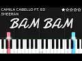 Download Lagu Camila Cabello - Bam Bam ft. Ed Sheeran | EASY Piano Tutorial