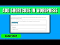 How to add shortcode in wordpress 2026