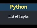 List of Tuples in Python Hindi
