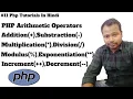 Php arithmetic operators Tutorial in Hindi Arithmetic operators in php Operators in php