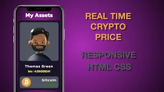 Real Time Crypto Price Responsive Dashboard HTML CSS and JS Website Design Idea No Talking