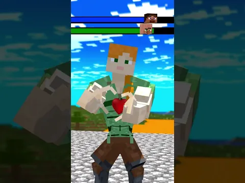Help the muscular Steve and the muscular villager avoid being crushed by giant rocks!