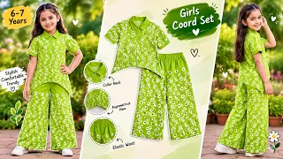 Beautiful Girls Coord Set Cutting & Stitching 💚😍 | Latest Baby Girl Dress Design ✂️