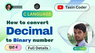How to convert Decimal to Binary number system using recursion in C Tasin Coder