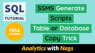 SSMS Generate Scripts Table or Database Copy Trick SQL Tutorial For Beginners