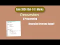 GATE 2024 CSE C Programming Question Recursion getchar putchar Explained