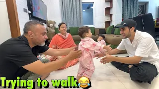 Kamil ko chalne ki practice karwa rahe pap or mai😍❤️