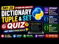 Day 20 Python Dictionary Tuple Set Quiz 50 MCQs with Answers Python for Beginners