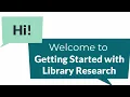 Getting Started with Library Research