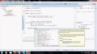 Subtraction program in java