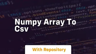 numpy array to csv