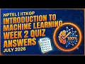 NPTEL Introduction To Machine Learning Week 2 Quiz Answers 2026 IITKGP NPTEL July 2026