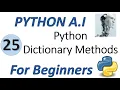 Machine Learning Tutorial Python 25 Python Dictionary Methods