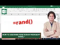 How to use rand function in excel