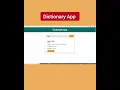Dictionary App Using HTML CSS and JavaScript