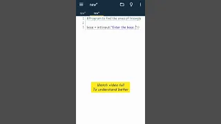 Area of triangle in python