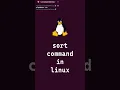 Basic Linux Commands sort command in linux