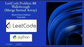 LeetCode 88 Merge Sorted Array Solution in Python Easy Interview Problem Tutorial