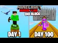 Download Lagu I Survived 100 Days on ONE BLOCK in Hardcore Minecraft...