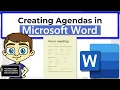 Creating Meeting Agendas in Microsoft Word