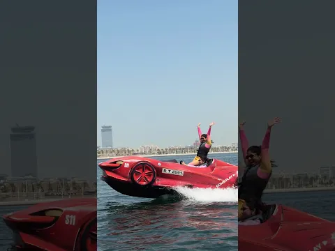 We drove a FERRARI on water in DUBAI 🇦🇪🌊🏎️ #ashortaday