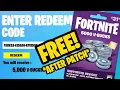 FREE 5 000 V-BUCKS GIFT CARD REDEEM CODE GLITCH AFTER PATCH