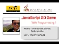 JavaScript 2D Game Development Java Institute Kavindu Rathnayake