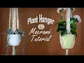 DIY Macrame Air Plant Hanger - Long Design Leaf knot Square knot Half hitch knot