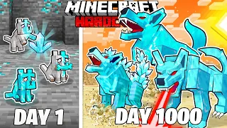I Survived 1000 Days As A Diamond Wolf!