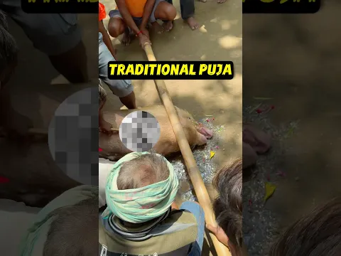 Gaon Ka Traditional Puja 😯| #minivlog #puja #shorts
