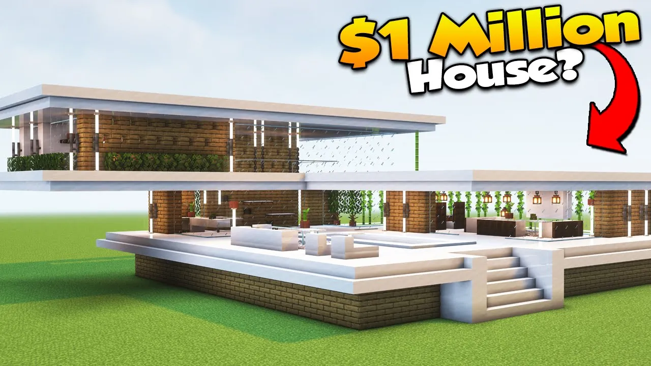 Minecraft: $1 vs $1,000,000 Modern House Build ???? - What's the difference?