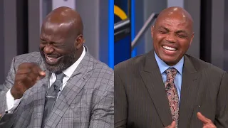 Shaq Chuck can t stop laughing at Anthony Davis leaving in wheelchair with head injury