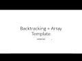 Javascript Backtracking Array Template