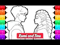 Rumi and Jinu Coloring Page KPop Demon Hunters