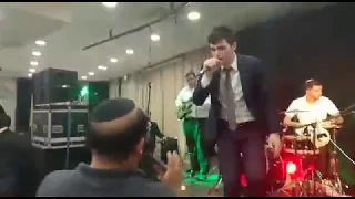 משה קליין מתבשר על הבמה באמצע חתונה על לידת בתו 