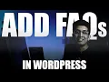 How to Add an FAQ Section in WordPress a Plugin