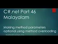 C net Part 46 Making method parameters optional using method overloading in C Malayalam