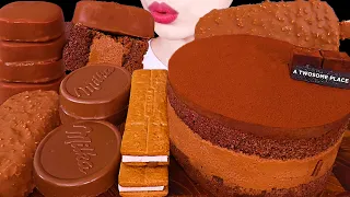 ASMR MUKBANG｜CHOCOLATE PARTY *ICE CREAM, PAVE CHOCOLATE CAKE, MILKA, KITKAT 초콜릿파티 *아이스크림 케이크 초코과자 먹방